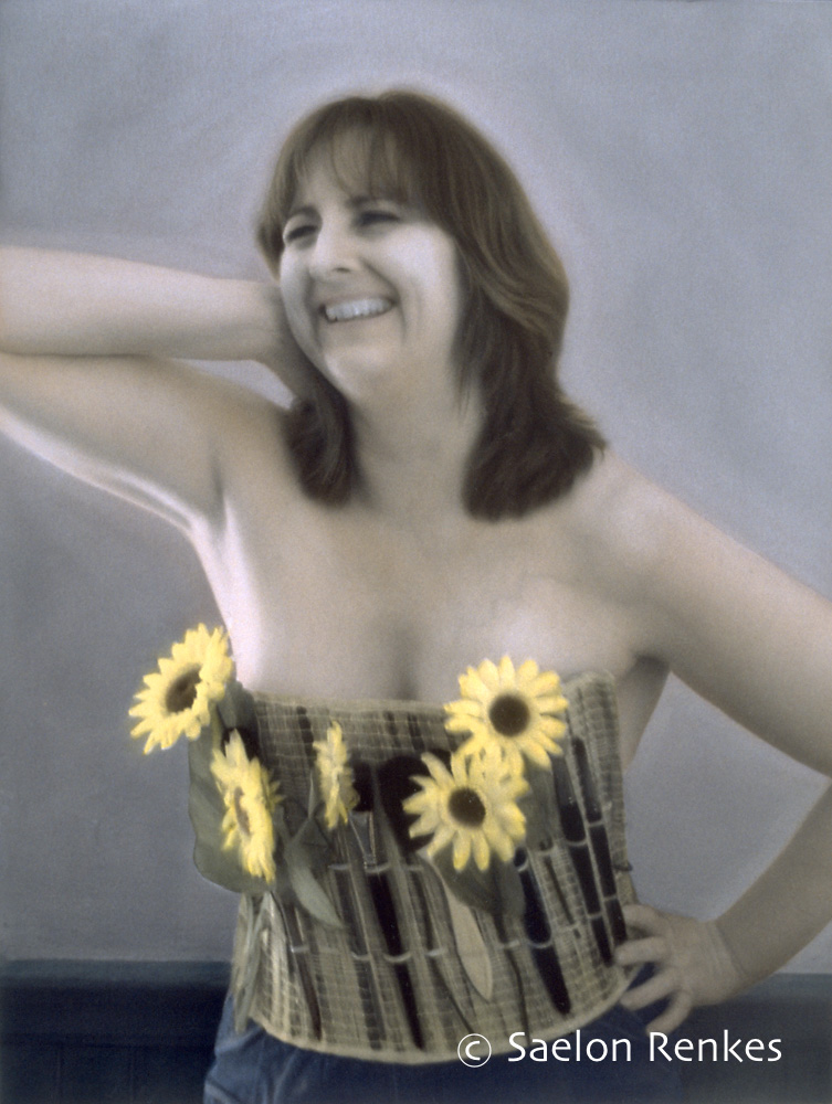 Kathy with Sunflowers
